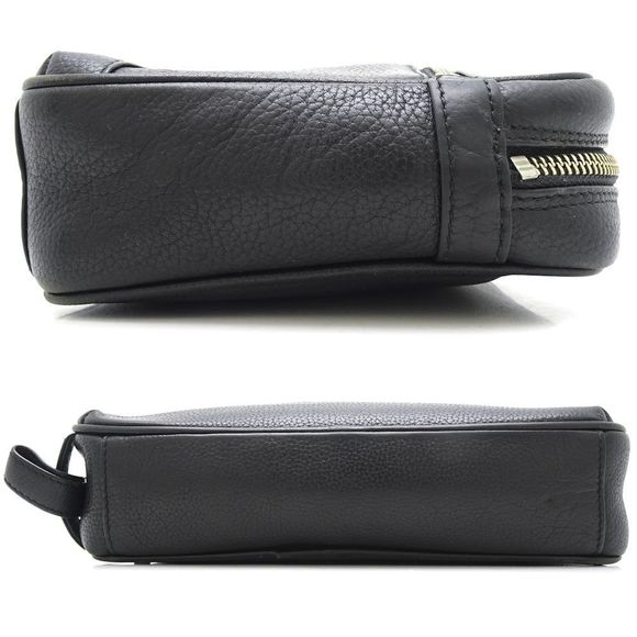 Burberry Shoulder Bag Clutch Leather Black - Picture 2 of 8